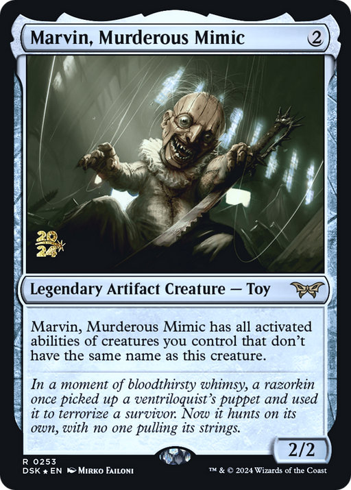 Marvin, Murderous Mimic (PRE-253) [Duskmourn: House of Horror Promos] Foil MTG Single Wizards of the Coast