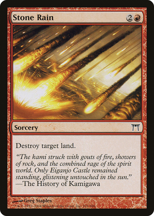 Stone Rain (CHK-191) [Champions of Kamigawa] Foil MTG Single Wizards of the Coast