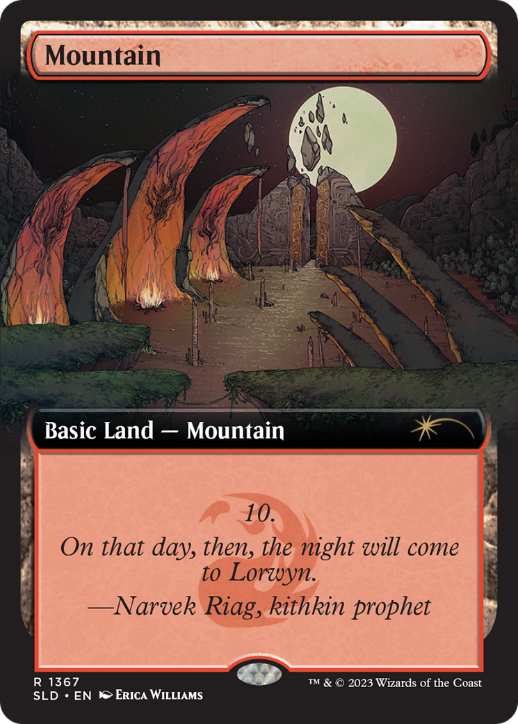 Mountain (1367) (SLD-1367) [Secret Lair] Drop (Extended Art) Foil MTG Single Wizards of the Coast
