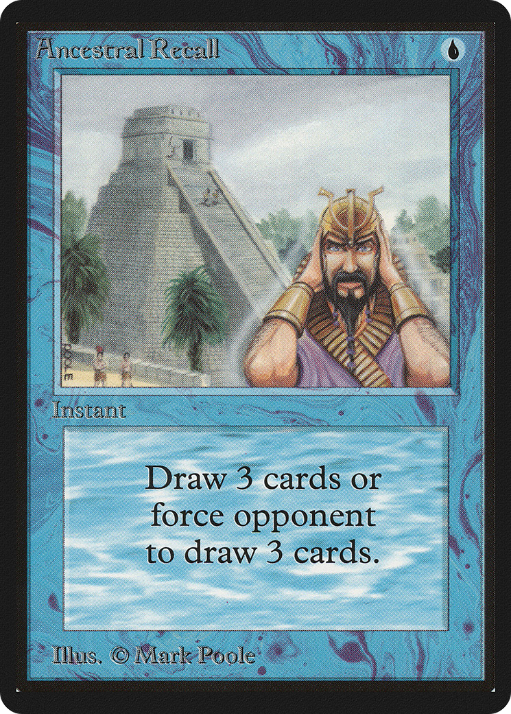Ancestral Recall (LEB-048) [Oldschool] Limited Edition Beta MTG Single Wizards of the Coast