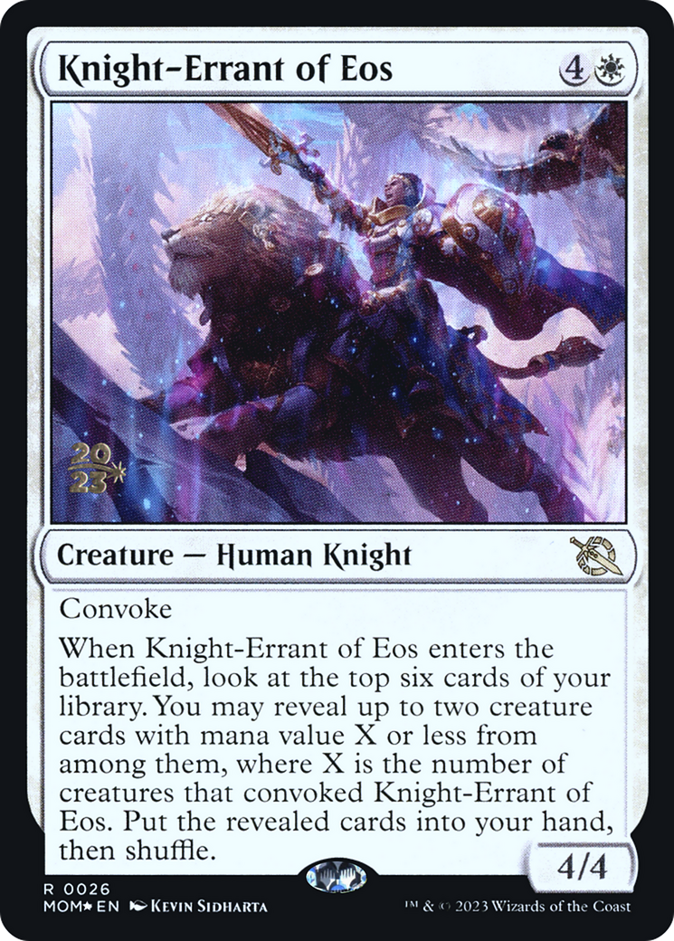 Knight-Errant of Eos (PRE-26S) [March of the Machine Promos] Foil MTG Single Wizards of the Coast