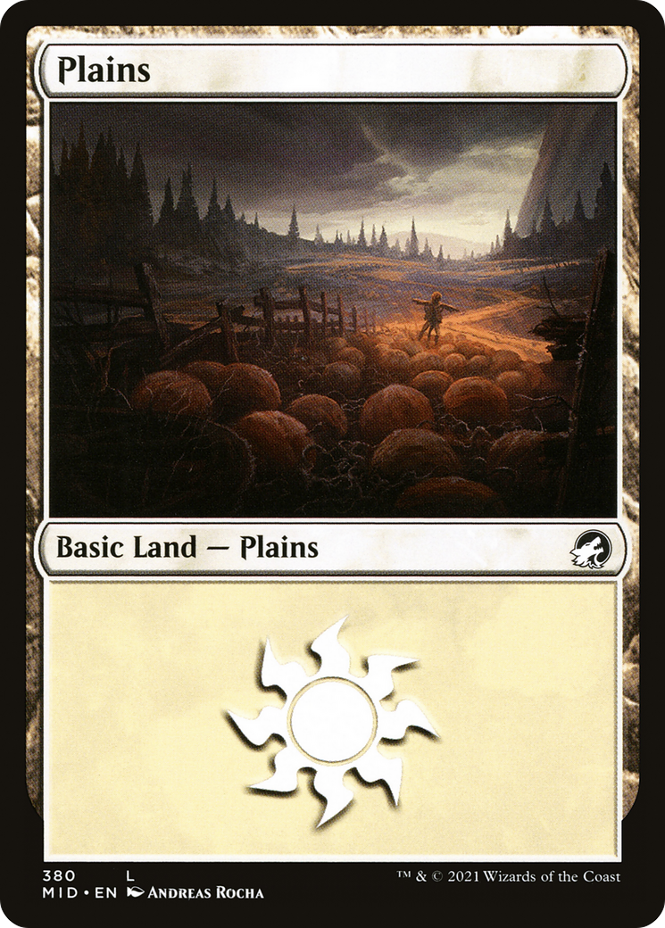 Plains (MID-380) [Innistrad: Midnight Hunt] Foil MTG Single Wizards of the Coast
