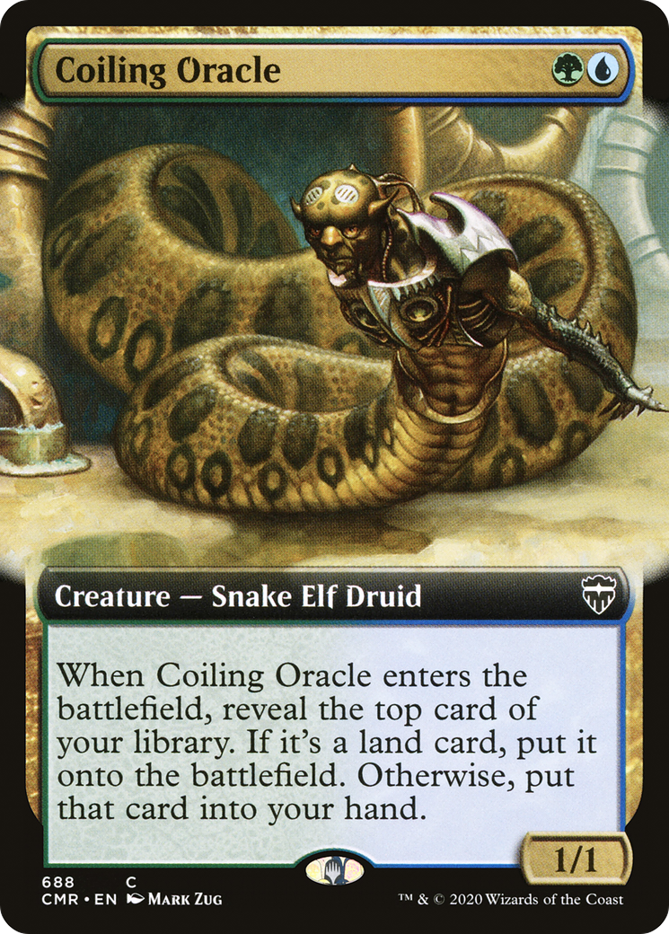 Coiling Oracle (CMR-688) [Commander Legends] (Extended Art) Foil MTG Single Wizards of the Coast