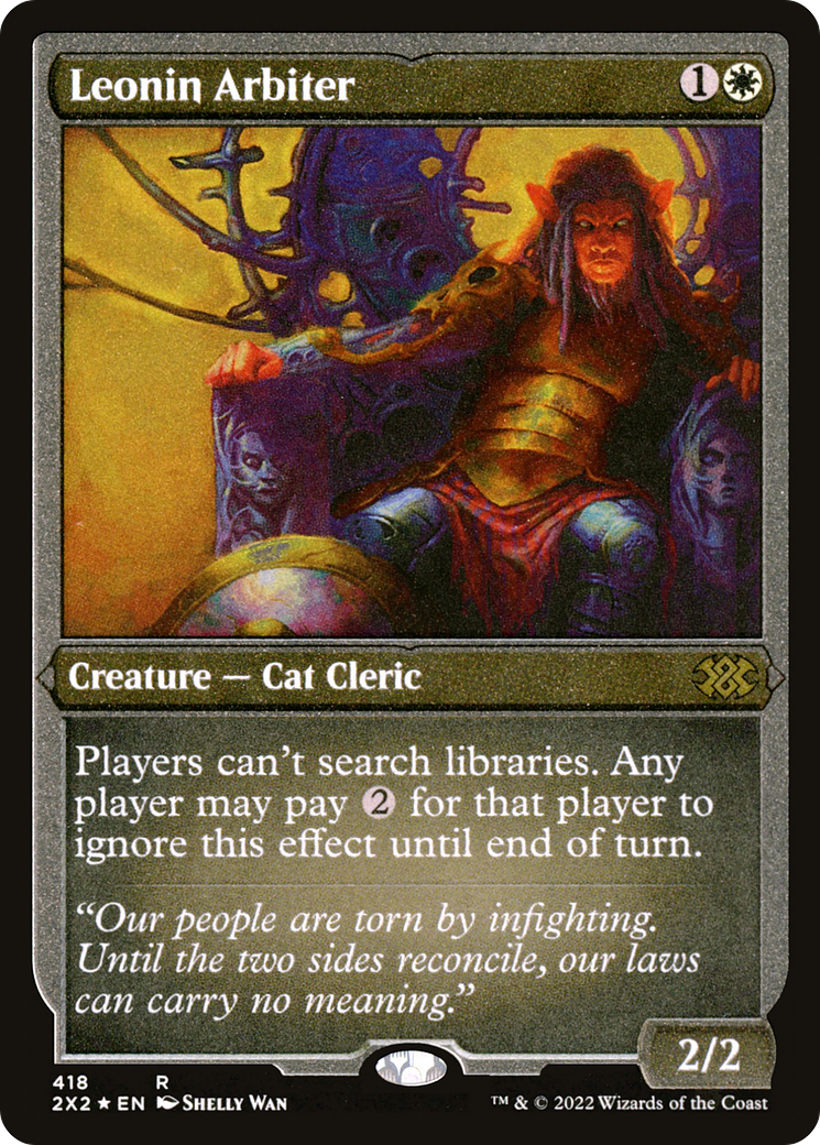 Leonin Arbiter (Foil Etched) (2X2-418) [Double Masters 2022] Foil MTG Single Wizards of the Coast