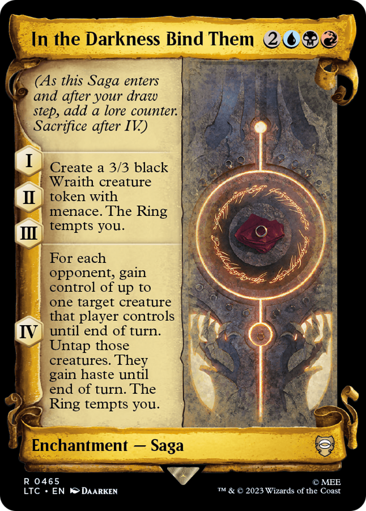 In the Darkness Bind Them (Showcase Scrolls) (LTC-465) [Tales of Middle-earth Commander] (Showcase) MTG Single Wizards of the Coast
