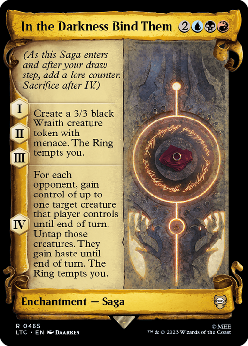In the Darkness Bind Them (Showcase Scrolls) (LTC-465) [Tales of Middle-earth Commander] (Showcase) MTG Single Wizards of the Coast