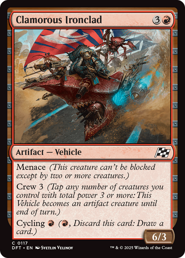 Clamorous Ironclad (DFT-117) [Aetherdrift] Foil MTG Single Wizards of the Coast