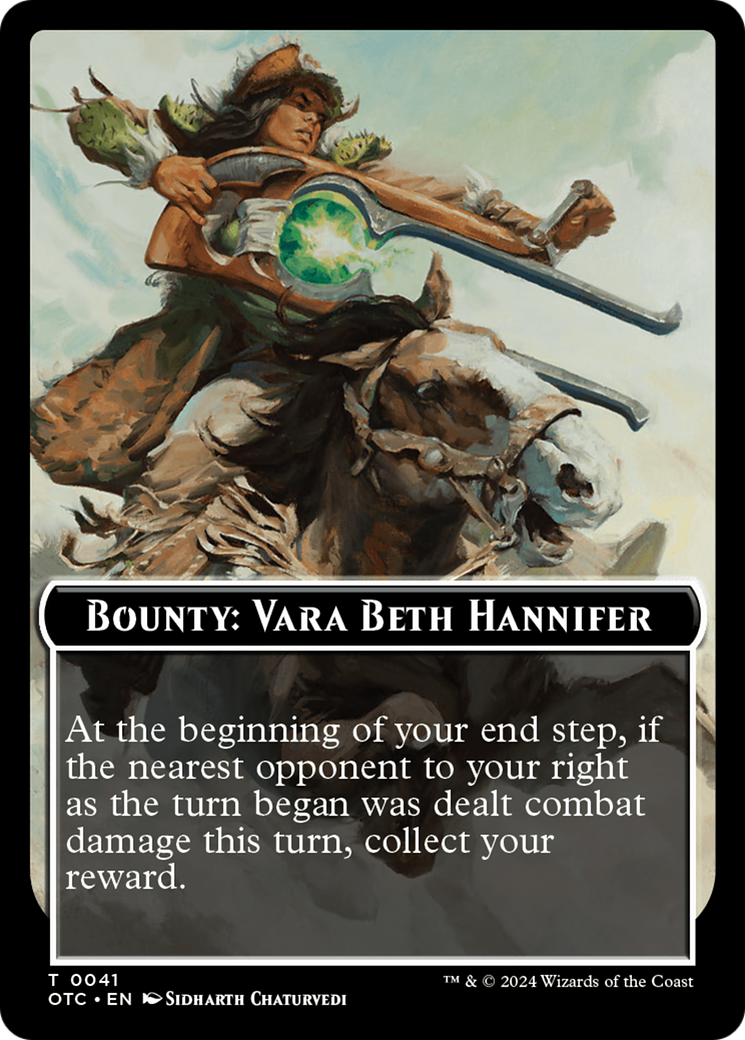 Bounty: Vara Beth Hannifer // Bounty Rules Double-Sided Token [Tokens] Outlaws of Thunder Junction Commander Tokens MTG Single Magic: The Gathering