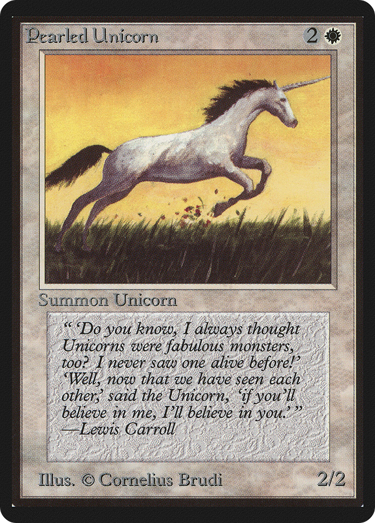 Pearled Unicorn (LEB-) [Oldschool] Limited Edition Beta MTG Single Wizards of the Coast