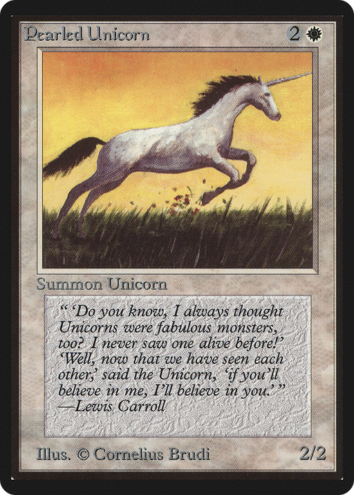 Pearled Unicorn (LEB-) [Oldschool] Limited Edition Beta MTG Single Wizards of the Coast