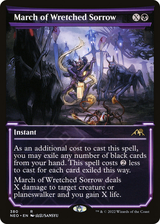 March of Wretched Sorrow (NEO-380) [Kamigawa: Neon Dynasty] (Showcase) Foil MTG Single Wizards of the Coast
