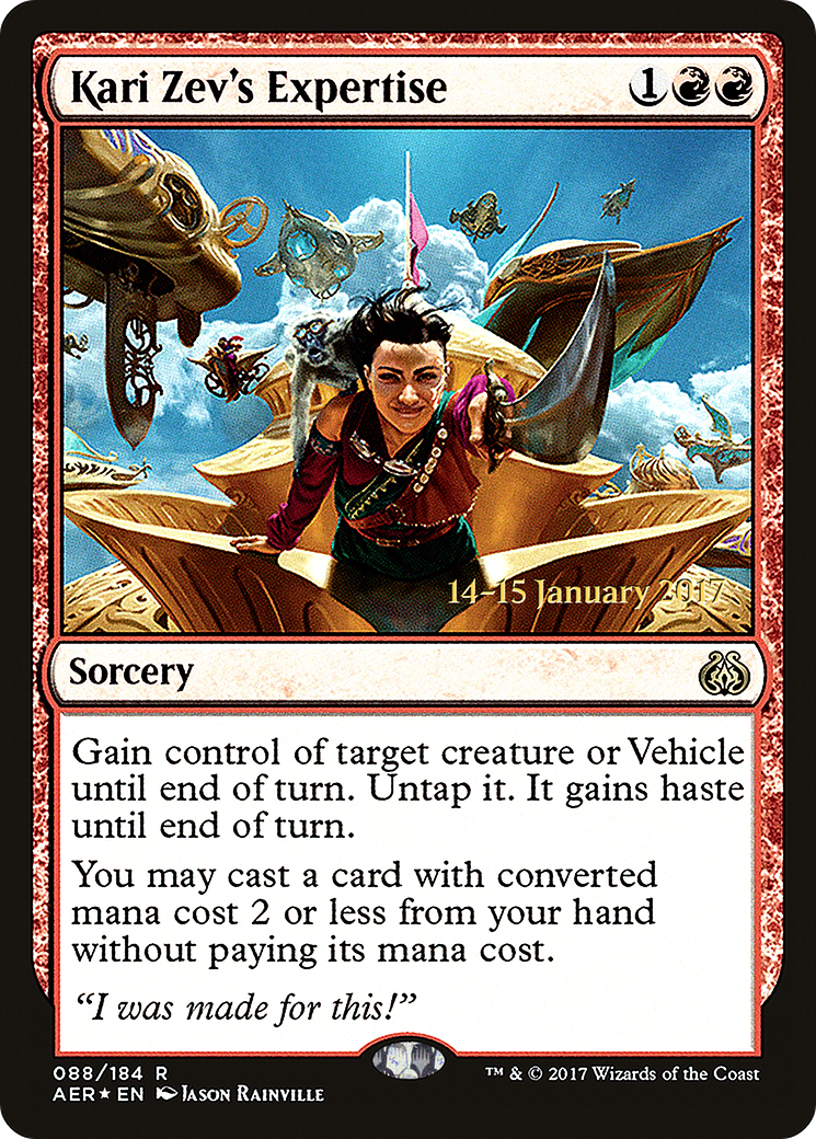 Kari Zev's Expertise (PRE-088) [Aether Revolt Promos] Foil MTG Single Wizards of the Coast