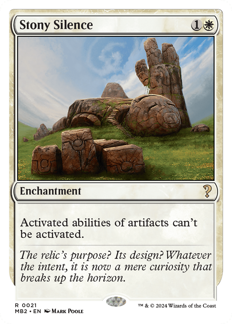 Stony Silence (White Border) (MB2-021) [Mystery Booster] Mystery Booster 2 MTG Single Wizards of the Coast
