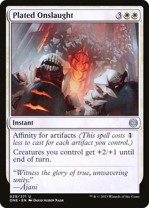 Plated Onslaught (ONE-029) [Phyrexia: All Will Be One] MTG Single Wizards of the Coast