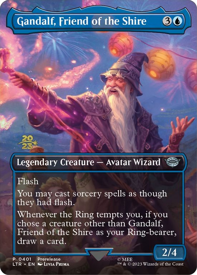 Gandalf, Friend of the Shire (PRE-401) [Tales of Middle-earth Promos] (Borderless) Foil MTG Single Wizards of the Coast