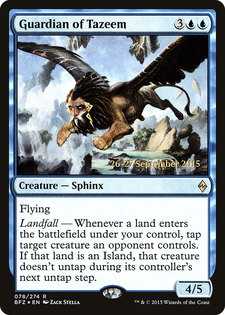 Guardian of Tazeem (PRE-078) [Battle for Zendikar Promos] Foil MTG Single Wizards of the Coast