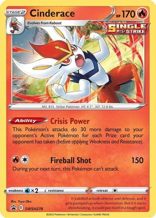 Cinderace - SWSH278 (SWSH278/307) Holofoil [Promos: SWSH Promo Cards] Pokemon Single Pokémon