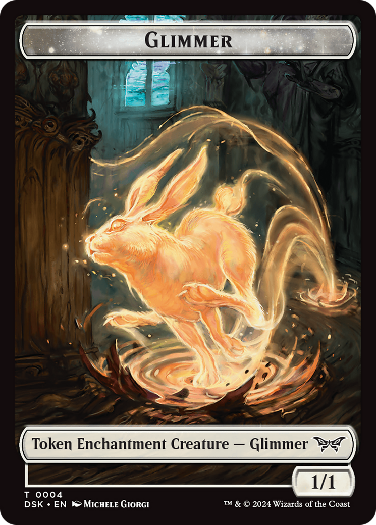 Glimmer Token (DSK-004) [Tokens] Duskmourn: House of Horror Tokens Foil MTG Single Duskmourn: House of Horror Tokens
