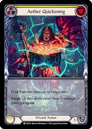 Aether Quickening (Yellow) [FAB113] (Promo)  Rainbow Foil Flesh And Blood Single Flesh And Blood   
