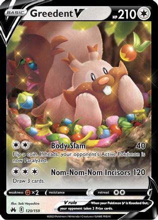 Greedent V (120/159) Holofoil [SWSH: Crown Zenith] Pokemon Single Pokémon