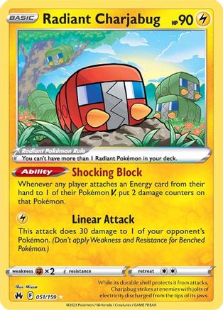 Radiant Charjabug (51/159) Holofoil [SWSH Crown Zenith] Pokemon Single Pokémon