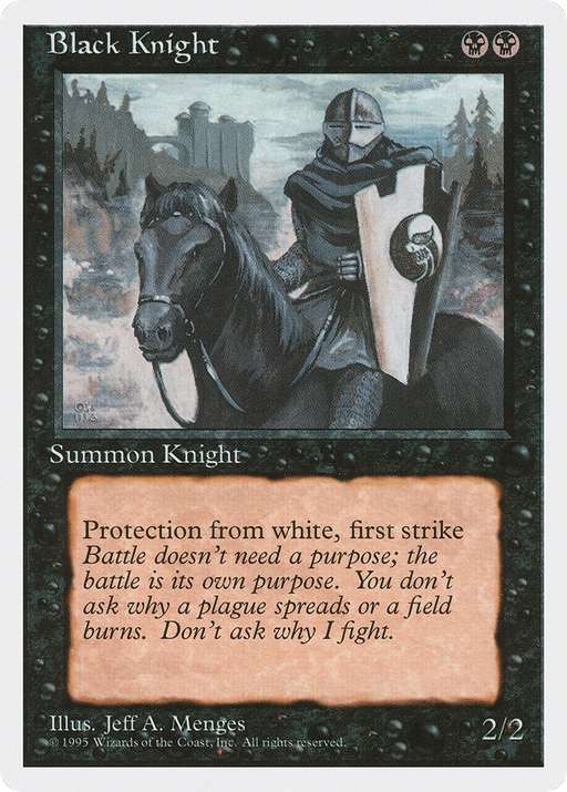 Black Knight (4ED-121) [Fourth Edition] MTG Single Wizards of the Coast