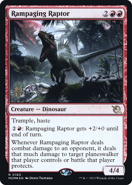 Rampaging Raptor (PRE-160S) [March of the Machine Promos] Foil MTG Single Wizards of the Coast