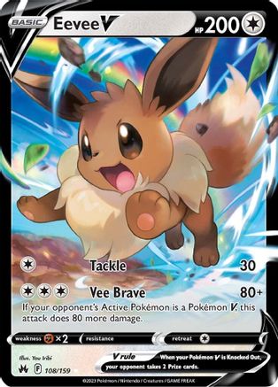 Eevee V (108/159) Holofoil [SWSH: Crown Zenith] Pokemon Single Pokémon