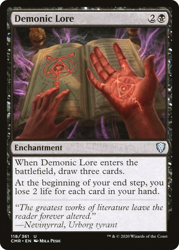 Demonic Lore (CMR-118) [Commander Legends] MTG Single Wizards of the Coast