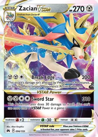 Zacian VSTAR (96/159) Holofoil [SWSH: Crown Zenith] Pokemon Single Pokémon