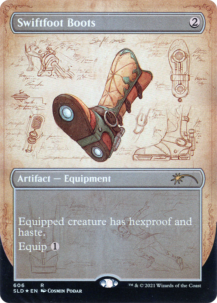 Swiftfoot Boots (SLD-606) [Secret Lair] Drop (Borderless) Foil MTG Single Wizards of the Coast