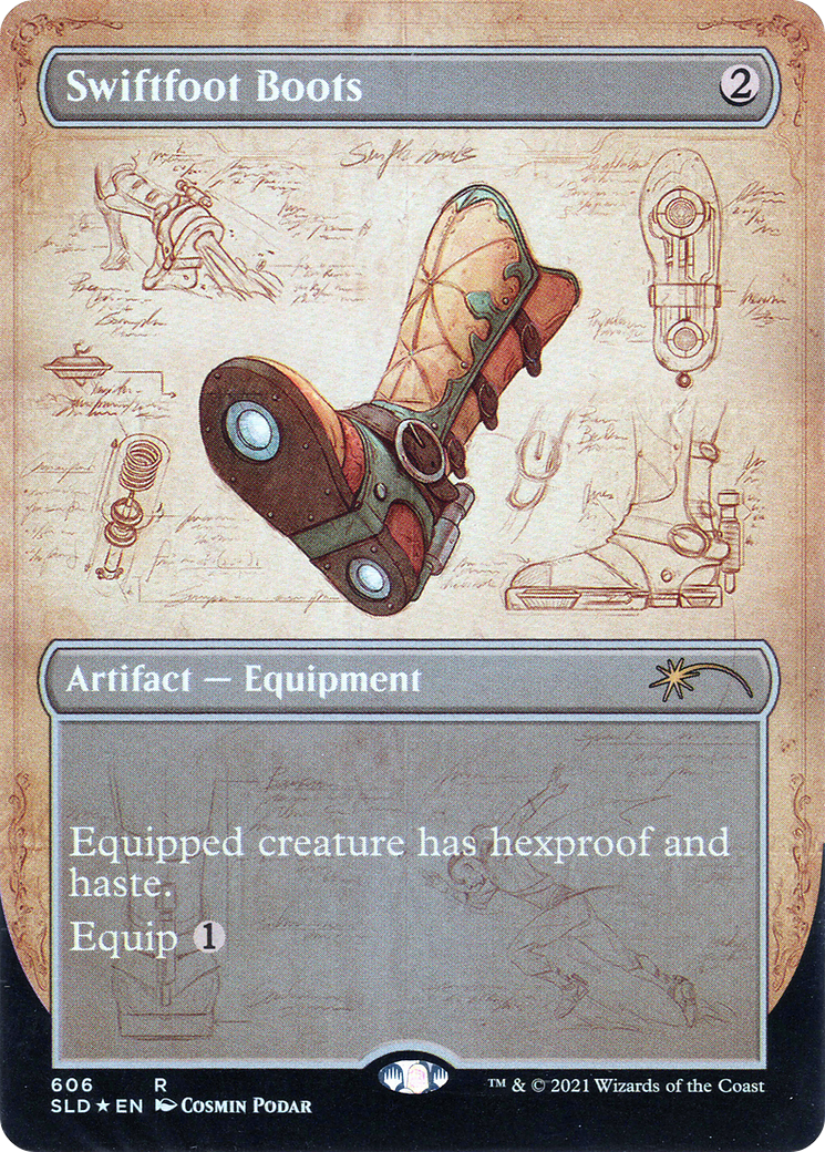 Swiftfoot Boots (SLD-606) [Secret Lair] Drop (Borderless) Foil MTG Single Wizards of the Coast