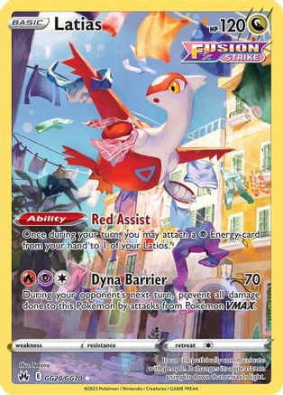 Latias (GG20/70) Holofoil [SWSH: Crown Zenith Galarian Gallery] Pokemon Single Pokémon
