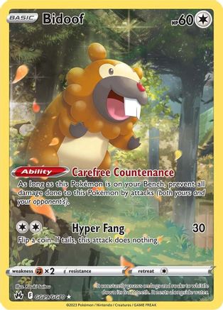 Bidoof (GG29/70) Holofoil [SWSH: Crown Zenith Galarian Gallery] Pokemon Single Pokémon