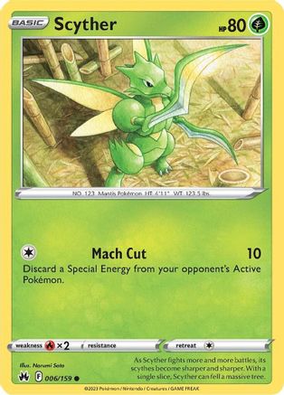 Scyther (6/159) Reverse Holofoil [SWSH: Crown Zenith] Pokemon Single Pokémon