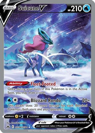 Suicune V (GG38/70) Holofoil [SWSH: Crown Zenith Galarian Gallery] Pokemon Single Pokémon