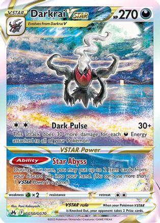 Darkrai VSTAR (GG50/70) Holofoil [SWSH: Crown Zenith Galarian Gallery] Pokemon Single Pokémon