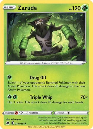 Zarude (16/159) Holofoil [SWSH: Crown Zenith] Pokemon Single Pokémon