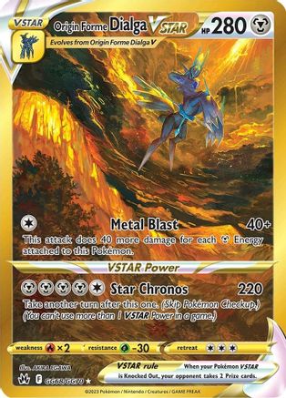Origin Forme Dialga VSTAR (Secret) (GG68/70) Holofoil [SWSH: Crown Zenith Galarian Gallery] Pokemon Single Pokémon
