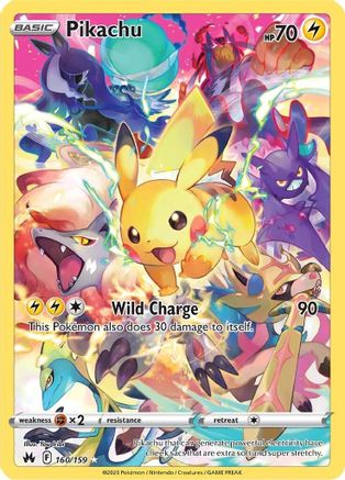 Pikachu (Secret) (160/159) - [SWSH: Crown Zenith] Holofoil Pokemon Single Pokémon