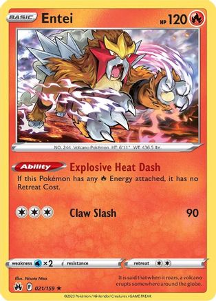 Entei (21/159) Holofoil [SWSH: Crown Zenith] Pokemon Single Pokémon