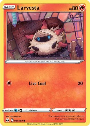 Larvesta (24/159) Reverse Holofoil [SWSH: Crown Zenith] Pokemon Single Pokémon