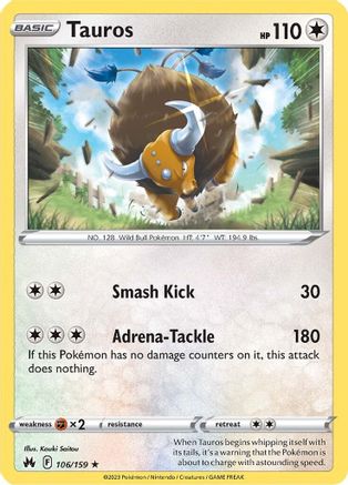 Tauros (106/159) [SWSH: Crown Zenith] Pokemon Single Pokémon