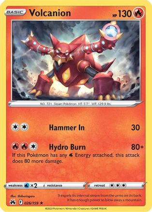 Volcanion (26/159) Holofoil [SWSH: Crown Zenith] Pokemon Single Pokémon