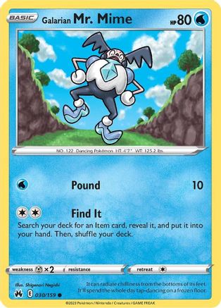 Galarian Mr. Mime (30/159) [SWSH: Crown Zenith] Pokemon Single Pokémon