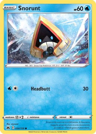 Snorunt (34/159) [SWSH: Crown Zenith] Pokemon Single Pokémon