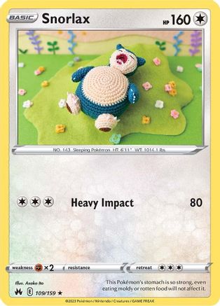 Snorlax (109/159) Reverse Holofoil [SWSH Crown Zenith] Pokemon Single Pokémon