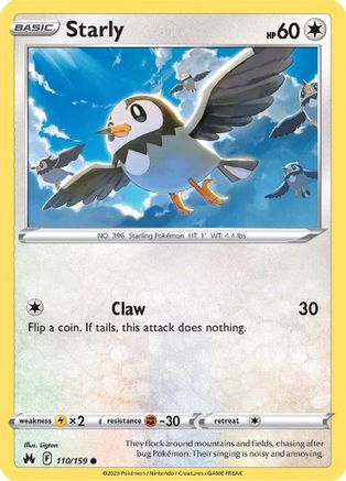 Starly (110/159) [SWSH: Crown Zenith] Pokemon Single Pokémon