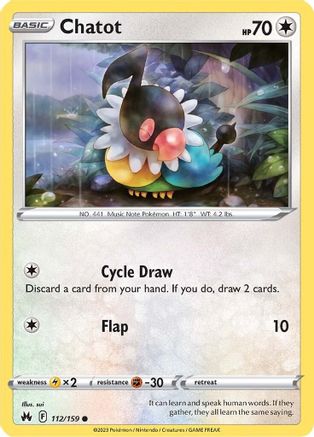 Chatot (112/159) [SWSH: Crown Zenith] Pokemon Single Pokémon