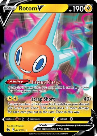 Rotom V (45/159) Holofoil [SWSH: Crown Zenith] Pokemon Single Pokémon